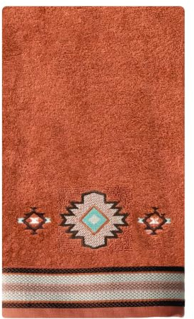 SKL Home Southwest Sunset Bath Towel, 100% Cotton, Embroidered, Rust
