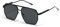 YUELUQU Retro übergroße quadratische Sonnenbrille für Damen Herren Vintage Shades UV400 Klassischer großer Metallrahmen (Schwarzer/grau)