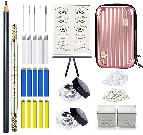 Microblading Set, Mokohoa Microblading cejas lapiz cejas microblading con Microblade Mapping Kit Lápiz de cejas Pigmento de cejas para principiantes y artistas