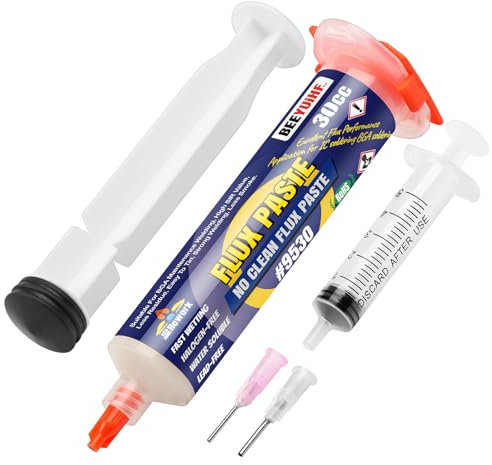 BEEYUIHF No-clean Flussante Saldatura, Senza Piombo Flussanti e Paste per Saldatura, 30mL Siringa flussanti per saldatura, per PCB SMD BGA PGA elettrici (1.62oz/46g)