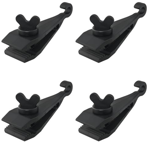 ZZLZX 4PCS Nylon Reinforced Heavy Duty Windproof Locking Clamp Hook Thumb Screw Clamp Outdoor Camping Secure Plastic Sunshade Tent Clips