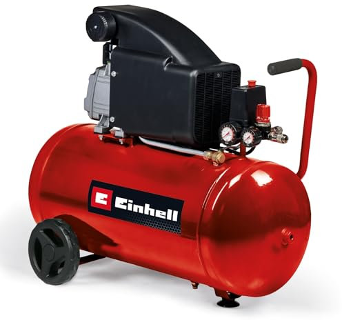 Einhell Kompressor TC-AC 270/50/8 (max. 8 bar, 1,8 kW, Ansaugleistung 270 L/min, 50 Liter Tank, integrierte Entwässerungsschraube, Manometer, Schnellkupplung)