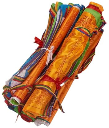 ELEGAM Günstige Luftschlangen,Gartenfahne, Outdoor, tibetisch, 7 m/8,4 m lang, wählbar (10 Stück) (Farbe: buddhistische Gebetsfahnen (Color : Buddhist Prayer Flags, Size : 8.4 Meters 30 Pieces)