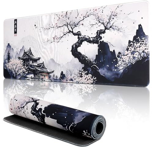 Yimomoyi Tapis de Souris de Jeu, 800 x 300mm XXL Tapis Souris Gaming Grand, Tapis Bureau Antidérapant Étanche, sous Main Souris à Bords Cousus pour Gamer, Ordinateur, PC