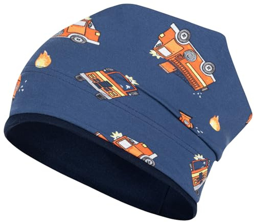 Smarilla Kinder Beanie Übergangsmütze für Jungen, 54-56, Feuerwehr-Blau
