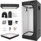 TOPRON Juego Completo de Tienda de Cultivo con Lámpara LED de Espectro Completo de 200W Regulable, Kit de Tienda de Cultivo de 120x120x200cm Juego Completo de Tienda de Cultivo Hidropónico Completo