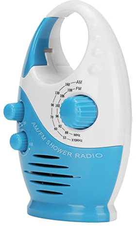 Tragbare Duschradio mit AM/FM, Wasserdicht, Tragbare Duschradio, HängeradioRadio für Bad, Schlafzimmer, Garage, mit Eingebautem Lautsprecher, ABS Material