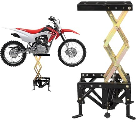 GENIAL MOTOR Cavalletto Alzamoto Compatibile Per Supermotard Enduro Cross Pit Bike Cavalletto Moto Centrale Ferro Trattato Regolabile In Altezza 32-84 Cm Dimensioni 32X33X40 Cm Portata Massima 150 Kg