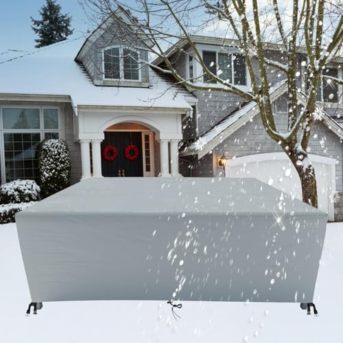 HNKDKJ Funda Muebles Exterior Impermeable 140x125x120cm/LxWxH Funda Exterior 420D Oxford Funda Protectora Muebles Jardin Tela Impermeable Rectangular Cubre Protector para Patio Muebles de Jardin