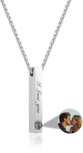 JSDDE Personalisierte Kette mit Foto Personalisierte Fotoprojektionskette Kette mit Bild Personalisiert Geschenk für Damen Herren
