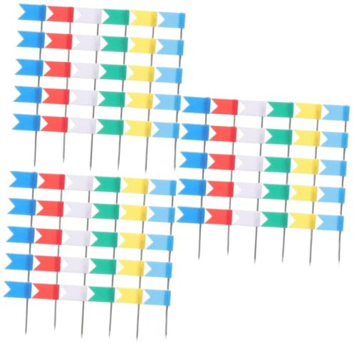 DIYEAH 3 Sätze Reißzwecke Stecknadel Reisekarte Dekorative Stecknadeln Für Korktafeln Bunte Stecknadel Miniaturdekoration Länderflaggen Foto Reißnägel Abs Colorful 100 Stück * 3