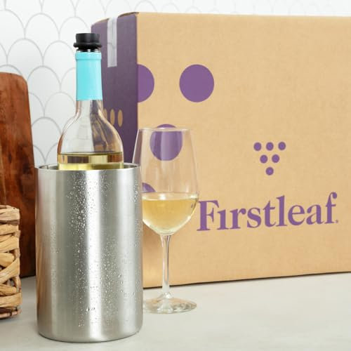 Firstleaf Enfriador de vino de acero inoxidable, enfriador de doble aislamiento para botellas de vino y champán, mantiene el vino frío hasta 6 horas, se adapta a la mayoría de botellas de tamaño