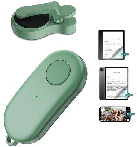 Remote Control Side Turner for Kindle Paperwhite Oasis Scribe Kobo, Camera Camcorder Remotes, Page Inverter, Clicker, Kindle Accessories for iPhone, iPad, Android Tablets, Reading Novels