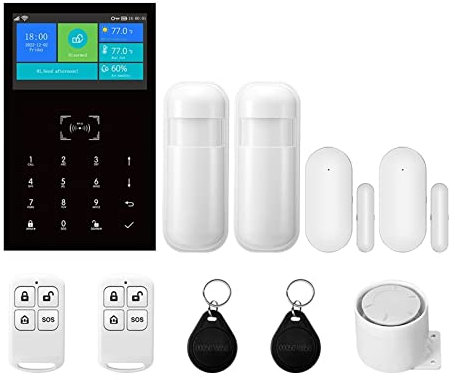 Système d'alarme pour la sécurité de la maison, Système d'alarme domestique intelligent Tuya Support d'alarme domestique sans fil à la maison avec des alarmes de sécurité d'affichage d'humidité de la