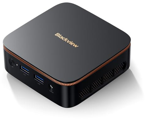 Blackview Mini PC 2025 Intel Twin Lake N150 (fino a 3,60 GHz), MP20 16GB RAM 512GB M.2 SSD Gaming PC, 4K UHD HDMI+DP, Win 11 Pro, Gigabit Ethernet, Mini Computer per Ufficio/Casa/5G WiFi/BT5.2/USB*4