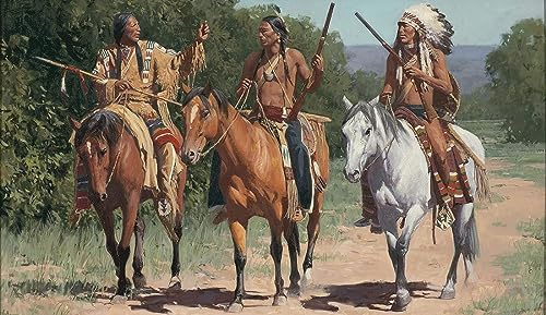 Jigsaw Puzzles 1000 Pieces For Adults And Kids Native American Indian Horse Jigsaw Puzzles For Home Decoration 26x38CM