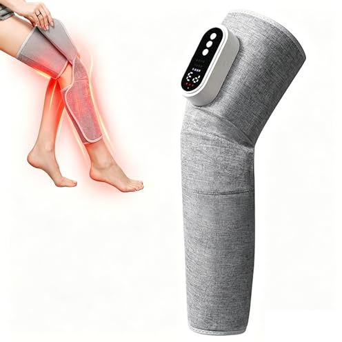 Kabelloses Beinmassagegerät, Pressotherapie Beinmassagegeräte mit 3 Geschwindigkeitsstufen und Intensität & Heizung, Gegen Schmerzen und zur Durchblutung, Bein Airbag Massagegerät für das Homeoffice