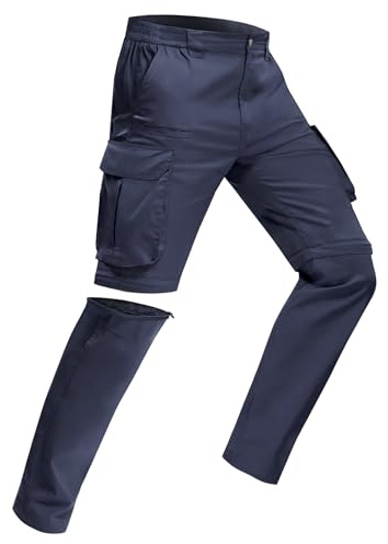 MOURCE Wanderhose Herren Zip Off Leichte | Schnelltrocknende, Sommer, 8 Taschen, für Trekking Camping Reisen Angeln