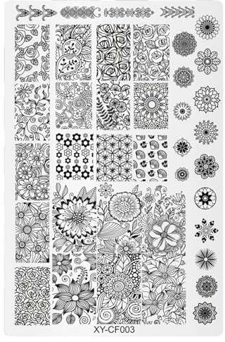 Plaque de nail art moderne avec des motifs uniques Accessoires de tampon en acier inoxydable pour des designs et des décorations d'ongles créatifs. Plaque de tampon d'art des ongles