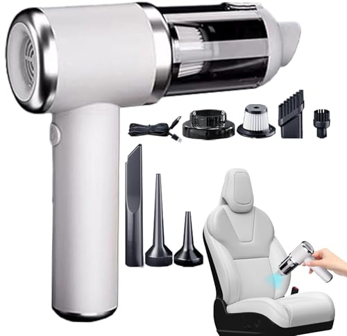 Generisch Aspirateur de cabine sans fil | Filtre lavable rechargeable | Aspirateur à main – Pour gravier, vis métalliques, copeaux de papier, poussière sur tableau de bord, sièges, tapis, salon et