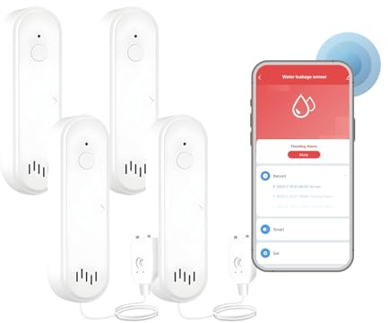 Stahlmann AquaPro Wassermelder-Set: WLAN Wasserleck-Sensoren mit App-Benachrichtigung, Leckage-Alarm für Küche, Bad, Packs:, Sensor Typ: