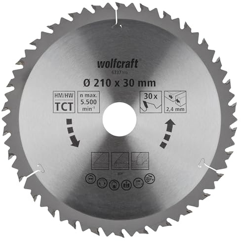 WOLFCRAFT 6737000 Disco de Sierra Circular HM, 30 dient, Serie marrón Pack 1