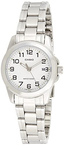 Casio LTP-1215A-7B Women's Analogue Quartz Watch with Stainless Steel Strap, Silver, Bracelet