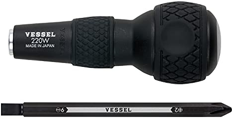 Vessel Ball Grip 1/4 Hex. Bit Interchangeable Screwdriver No.220W-62