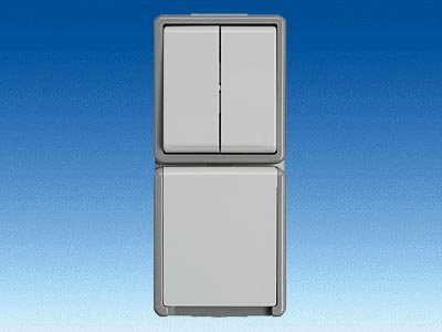 Bjc delta superficie - Base enchufe +interruptor doble delta ip44 con dispositivo