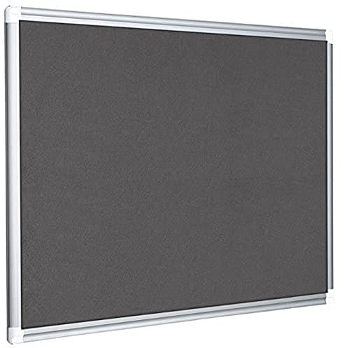 Bi-Office Filztafel New Generation, Pinnwand mit Aluminiumrahmen, 60 x 45 cm, Grau