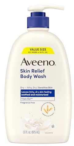 Aveeno Skin Relief Fragrance-Free Body Wash for Dry Skin, 33 fl. oz(975ml)