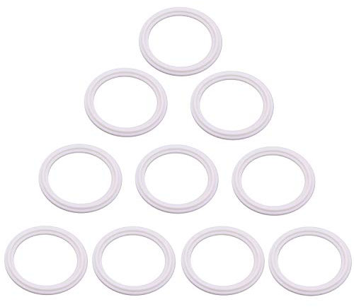 DERNORD Teflon (PTFE) Tri-Clamp Gasket O-ring - 2 Inch Style Fits OD 64MM Sanitary Pipe Weld Ferrule (Pack of 10)