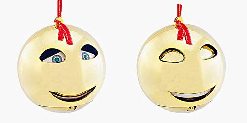 Monsterzeug Christbaumkugel gold mit Soundeffekt, Singende Weihnachtsbaumkugel, Weihnachtskugel Animiert, Weihnachtsbaumschmuck, Fröhliche Weihnachtsdekoration