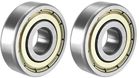 sourcing map 2 Stück Rillenkugellager 6200Z Doppelschild 10mmx30mmx9mm Kugellager Kohlenstoffstahl