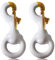 Anley Flag Accessory - 1 Pair White Rubber Coated Brass Swivel Snap Hook - Heavy Duty Flag Pole Halyard Rope Attachment Clip - For Tough Weather Conditions - 3.3 Inch - Two Hook Per Pack