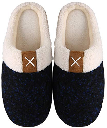 Mishansha Zapatillas de Estar por Casa Hombre Mujer Invierno Zapatillas Casa Cómodas con Memory Foam para Otoño, Blanditas/Mulliditas y Calientes(Azul, 38/39)