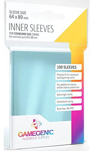 Gamegenic | Inner Sleeves | Trading Card Accessory | 100 Pack | Clear