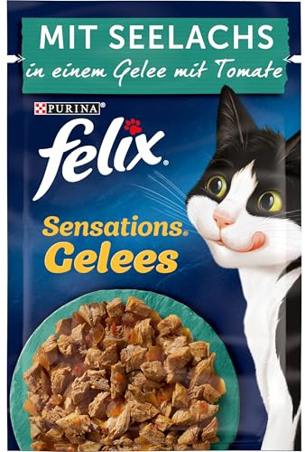 FELIX Sensations Gelé kattmat våt, med pollock och tomat i gelé, förpackning om 26 (26 x 85 g)