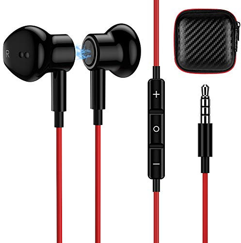 TITACUTE 3.5mm Headphone with Mic for Samsung S10 M13 A14 Earphone Noise Canceling Headphone Wired in Ear Earbud Stereo Magnetic Earbud for Galaxy A22 A12 A13 A03 Core A03s A33 A32 M33 M23 S9 OPPO A54