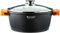 WECOOK! Ecochef Titanio Cazuela Alta Inducción Tapa de Cristal 32cm, 5 Capas Antiadherente QUANTANIUM Ecológico sin PFOA, Aluminio Fundido 5mm, 12,5cm Alto, Asas Silicona, Vitrocerámica, Gas, Horno