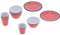 Vajilla, taza de melamina Plato de cuenco Taza de melamina de rejilla roja para plato de fruta para plato dulce