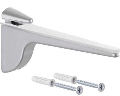 Gedotec Design Regal-Halterung – Silber matt | 1 Stück - Regalhalterung Schwerlast | PINOCCHIO | Wandregal aus Metall | Regalboden-Träger schwerlast mit Tragkraft bis 50 kg | Regalträger