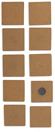 IVEI DIY MDF Wood Sheet Craft Magnet - Plain MDF Fridge Magnet Blanks Cutouts - Magnets for Painting Wooden Sheet Craft, Decoupage, Resin Art Work & Decoration (3in - Square (Set of 10))