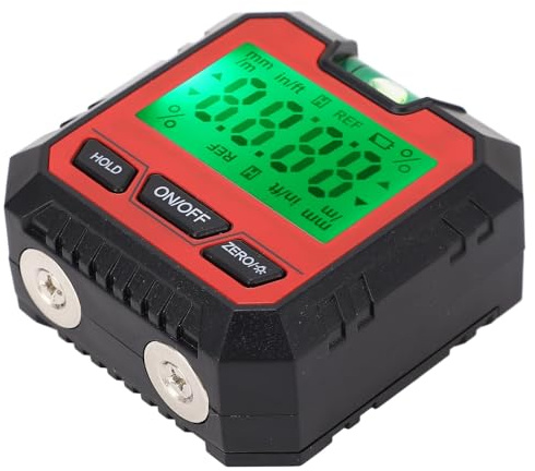 Digitale Wasserwaage, Elektronischer Winkelmesser. Hochpräzise Tastenbedienung (Rot)