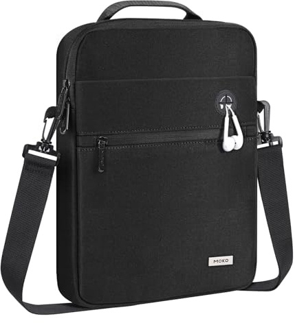 MoKo 9-11 Zoll Tablet Tasche Hülle für iPad 10 10,9 2022, iPad 9 Generation, 11 Zoll iPad Pro M2&M1, Galaxy Tab A8, Tragetasche Schutzhülle mit Schultergurt & Mehreren Taschen, Schwarz