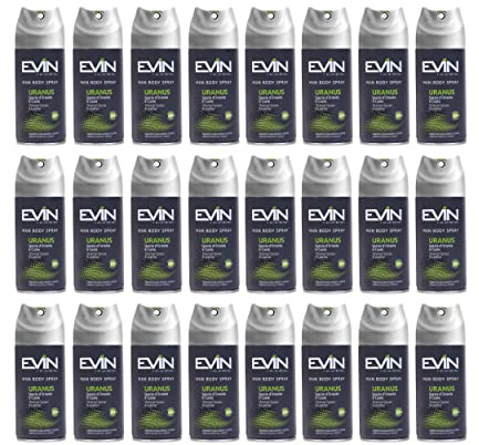EVIN HOMME | 24 Déodorants Homme Spray Parfum Épices d'Orient et Cuir, Durée 24 h 150 ml