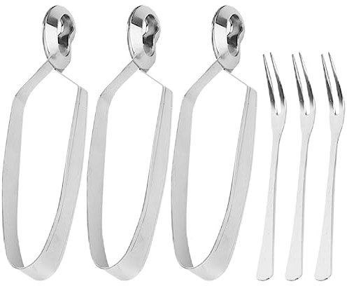 Luxshiny 3 Sets Escargot Zange und Gabeln Schneckenzange Schneckengabel Meeresfrüchte Werkzeuge für Zuhause Restaurant