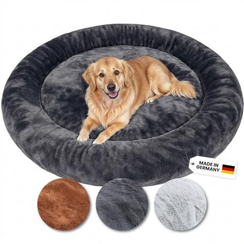 Wahre Tierliebe Orthopädisches Hundebett Deluxe für Kleine bis Große Hunde - Made in Germany - Waschbar & Formstabil - Flauschiges Hundekörbchen mit Hohem Rand für Sicherheit & Geborgenheit