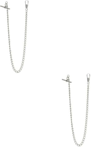 GALPADA 2stücke Vintage Metall Taschenuhr Kette Mit T-bar Schnalle Jeans Taillenkette Für Männer Und Frauen Hochwertige Uhrenkette Für Formelle Und Anlässe Silber