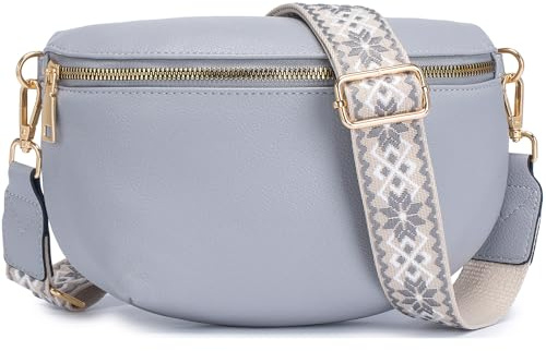 Roulens Kleine Damen Umhängetaschen,Elegant Bauchtasche Damen,Umhängetasche aus Veganes Leder,Crossbody Bag Damen,RFID Blockierung Kartenschlitz Brusttasche mit Verstellbar Abnehmbar Breiter Gurt